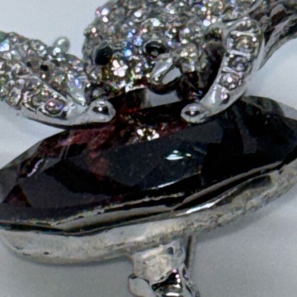 Vtg OPC CN rhinestone 3D spider/black widow/tarantula pin brooch HUGE! - Picture 6 of 9